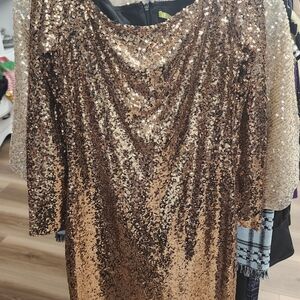 Gianni Bini Bronze Sequin Top